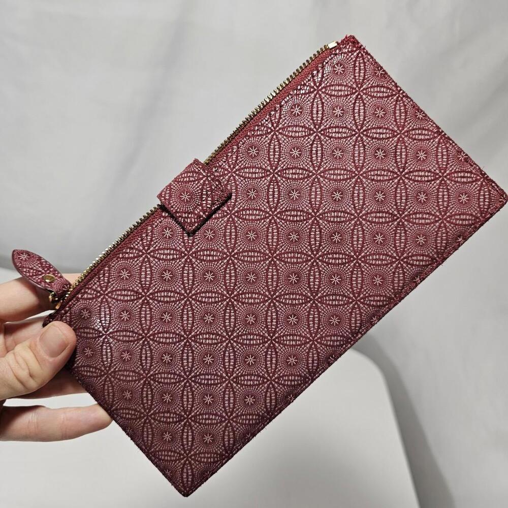 Lodis Maroon Geometric Wallet - Picture 8 of 9